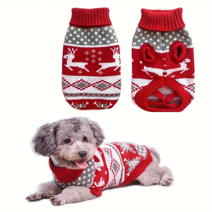 Knitted Dog Christmas Jumper for Small Pets