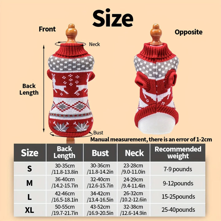 Knitted Dog Christmas Jumper for Small Pets