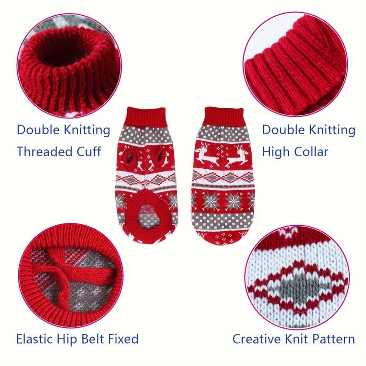 Knitted Dog Christmas Jumper for Small Pets