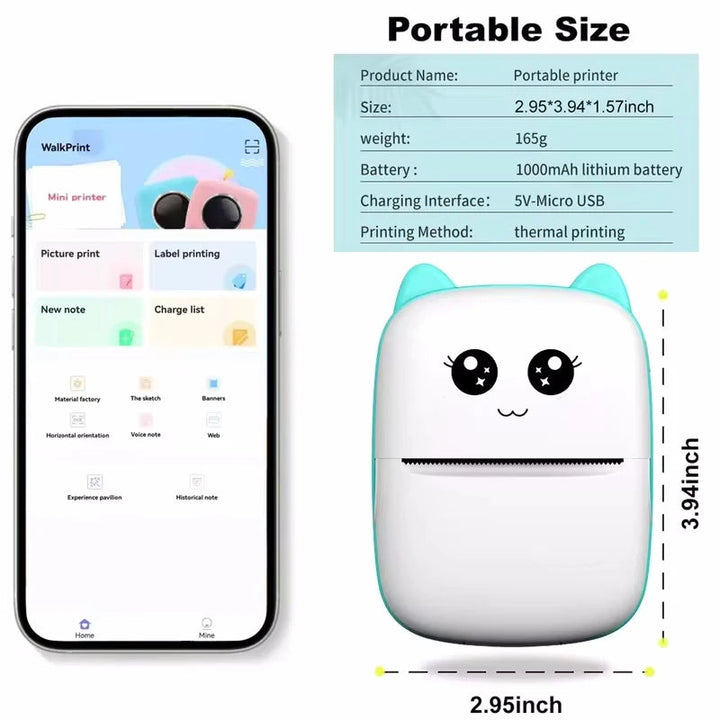 Mini Wireless Portable Thermal Label Printer