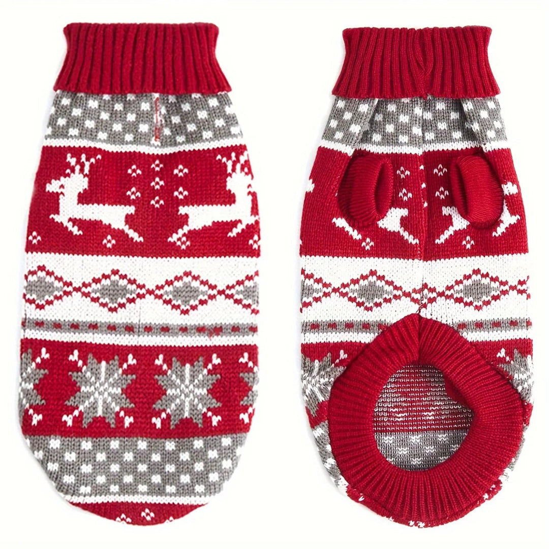Knitted Dog Christmas Jumper for Small Pets