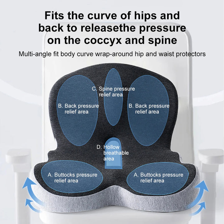 Memory Foam Lumbar Pillow Seat Cushion