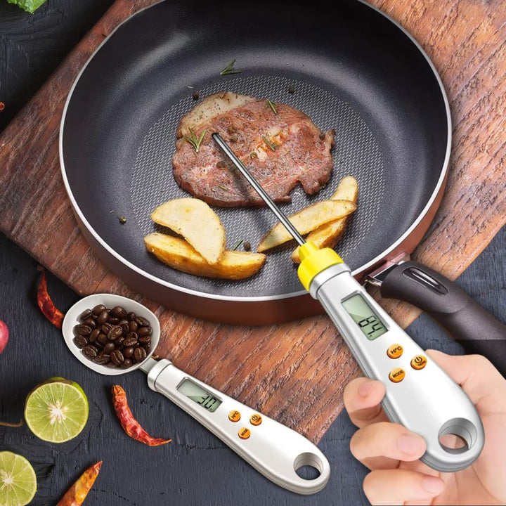 2-in-1 Digital Mini Spoon Scale &amp; Food Thermometer