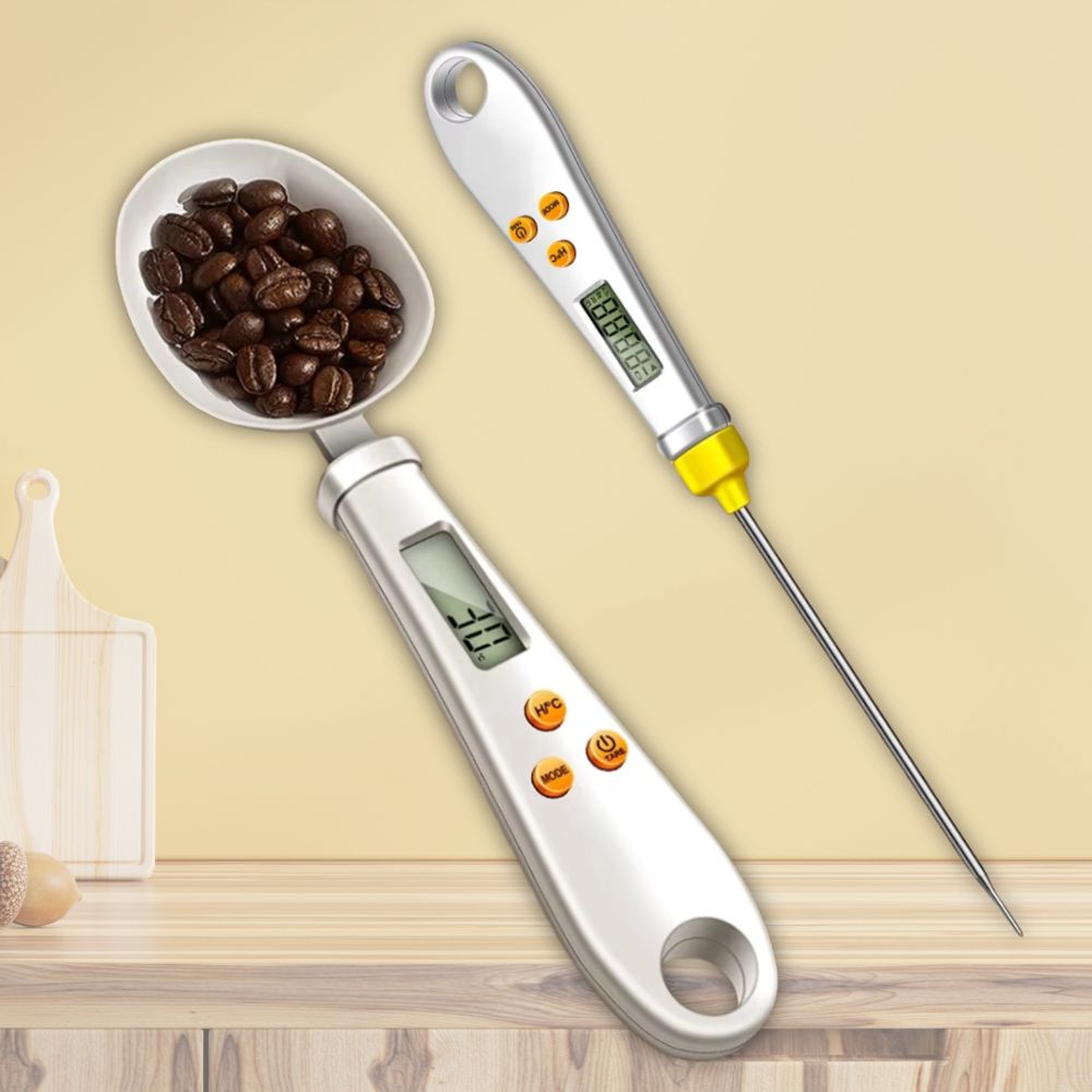 2-in-1 Digital Mini Spoon Scale &amp; Food Thermometer
