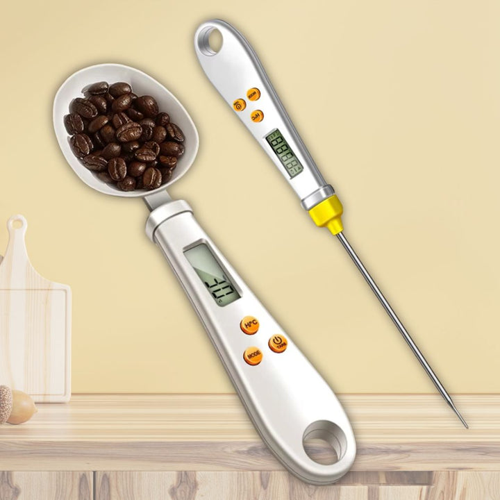 2-in-1 Digital Mini Spoon Scale &amp; Food Thermometer