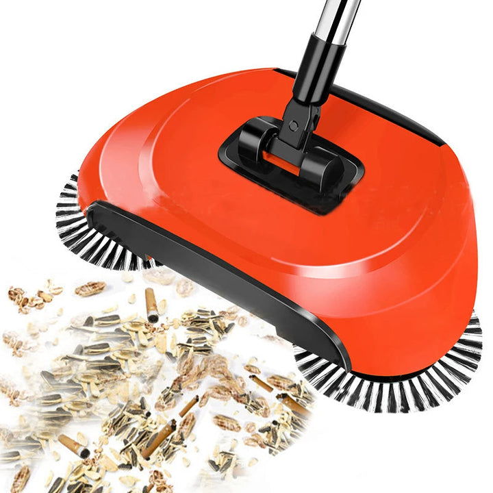 Manual 2-in-1 Broom with Rotating Brush
