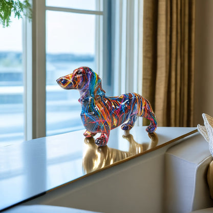 colourful Dachshund Statue
