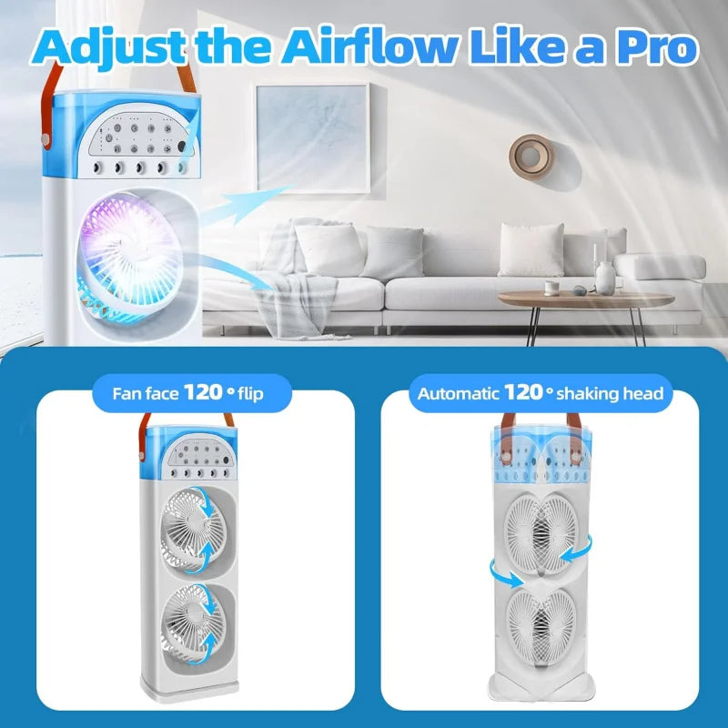 Mini Portable Airconditioner with Humidifier &amp; LED Light