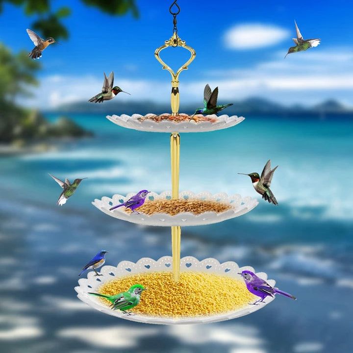 3-Tier Hanging Bird Feeder &amp; Bird Bath Combo