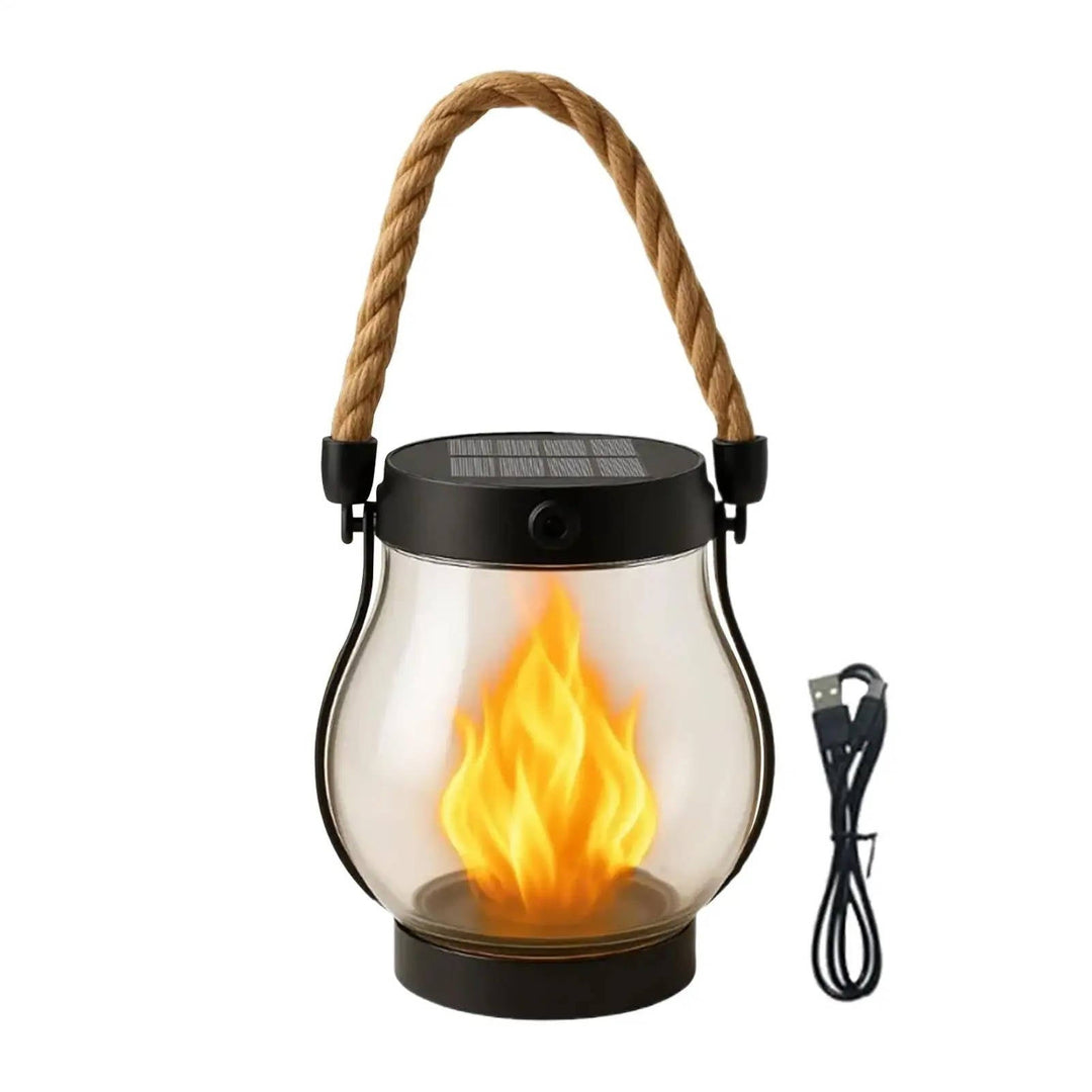 Solar Outdoor Porch Flame Lanterns