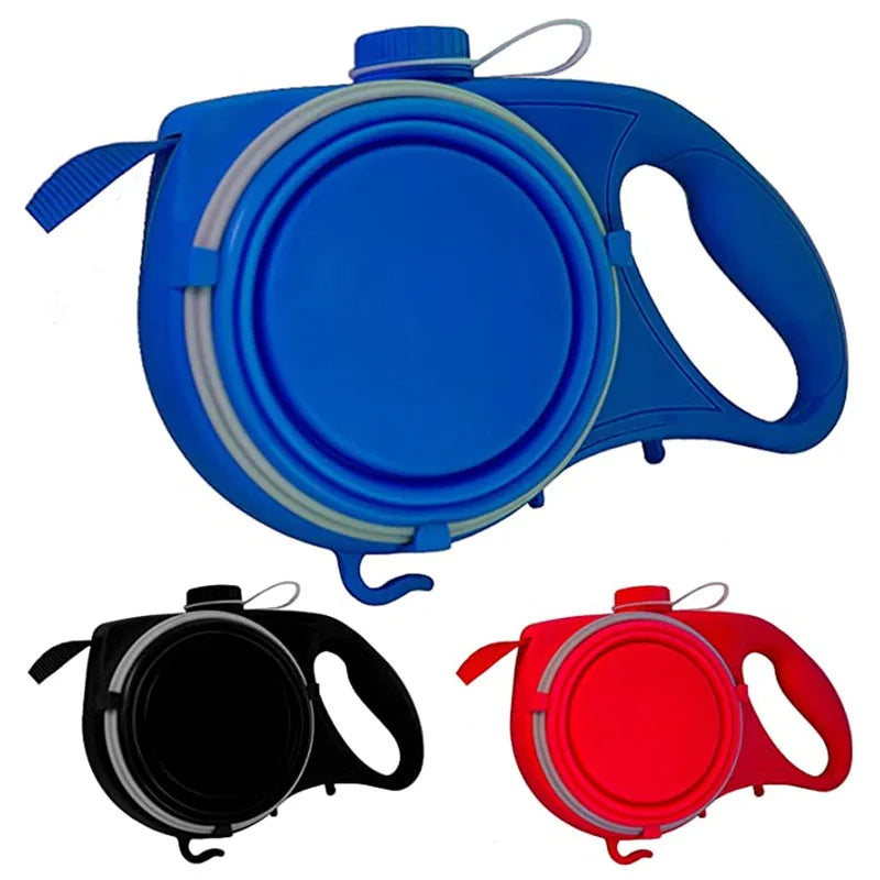 4-in-1 Multifunctional Dog Leash with Water Bottle &amp; Bowl