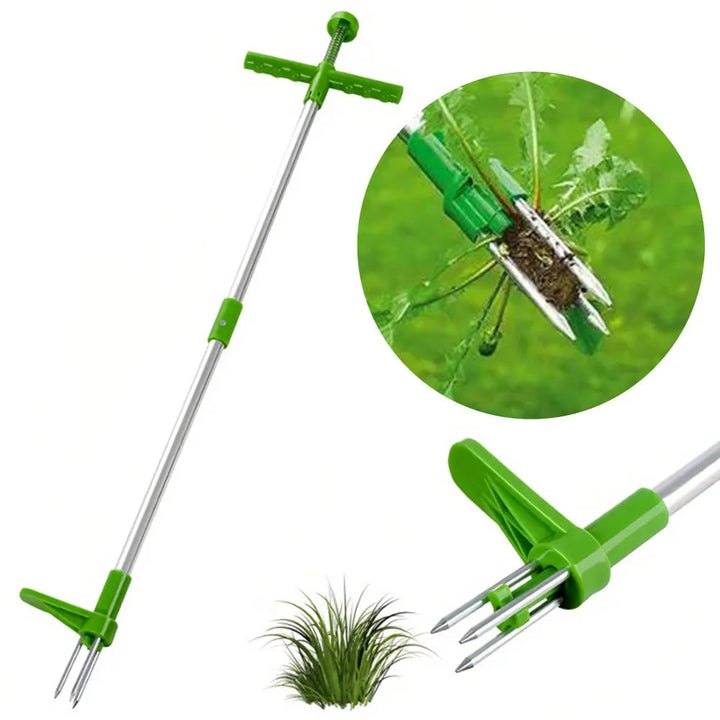 Long Handle Weed Puller Tool with Foot Pedal &amp; Claw Design