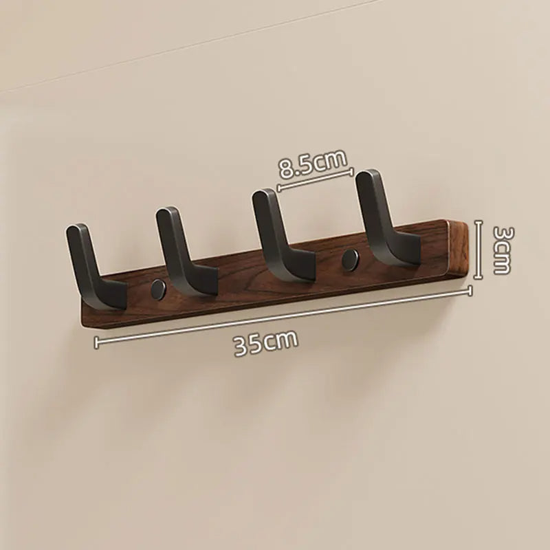 Minimalist Wall-Mounted Coat Hook with Wood &amp; Metal Coat Holder