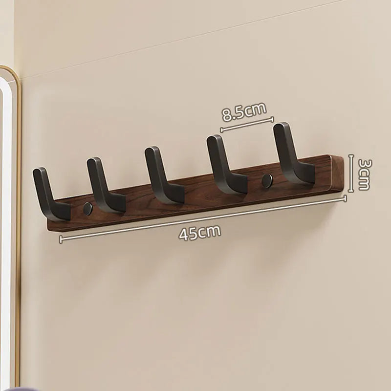 Minimalist Wall-Mounted Coat Hook with Wood &amp; Metal Coat Holder