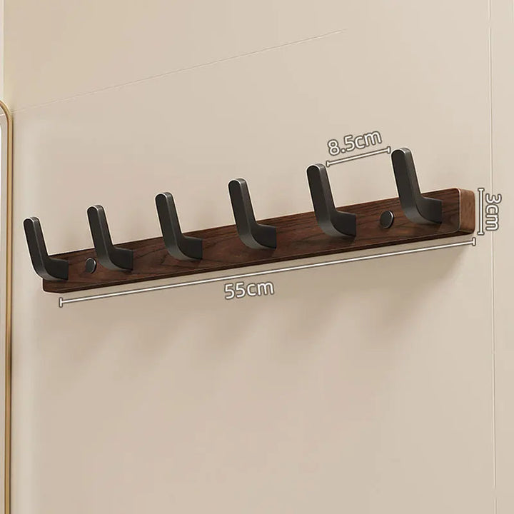Minimalist Wall-Mounted Coat Hook with Wood &amp; Metal Coat Holder