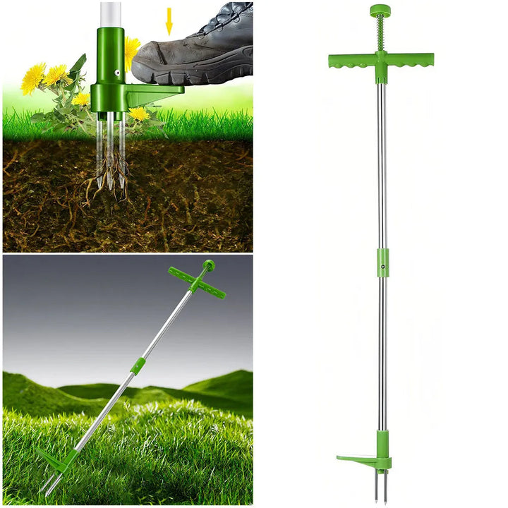 Long Handle Weed Puller Tool with Foot Pedal &amp; Claw Design