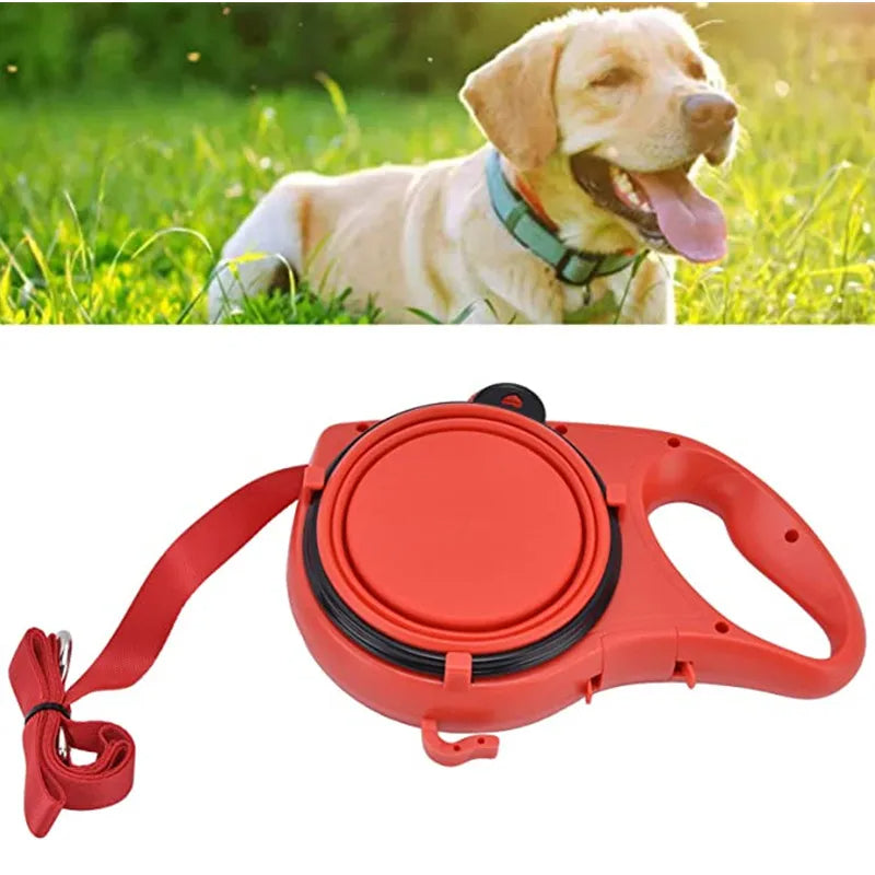 4-in-1 Multifunctional Dog Leash with Water Bottle &amp; Bowl