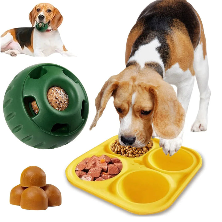 Silicone Dog Slow Feeder &amp; Refillable Dog Chew Toy