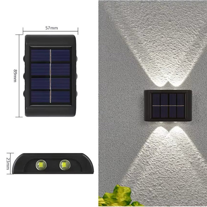 Energy-efficient LED solar outdoor wall light