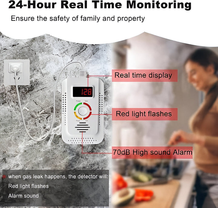 Plug-In Household Gas and CO Detection Unit