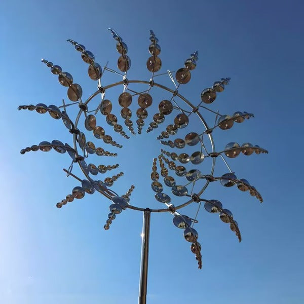 Metal Garden Windmill - Dual Motion Decorative Wind Spinner for Unique Garden Decor &amp; Perfect Gift