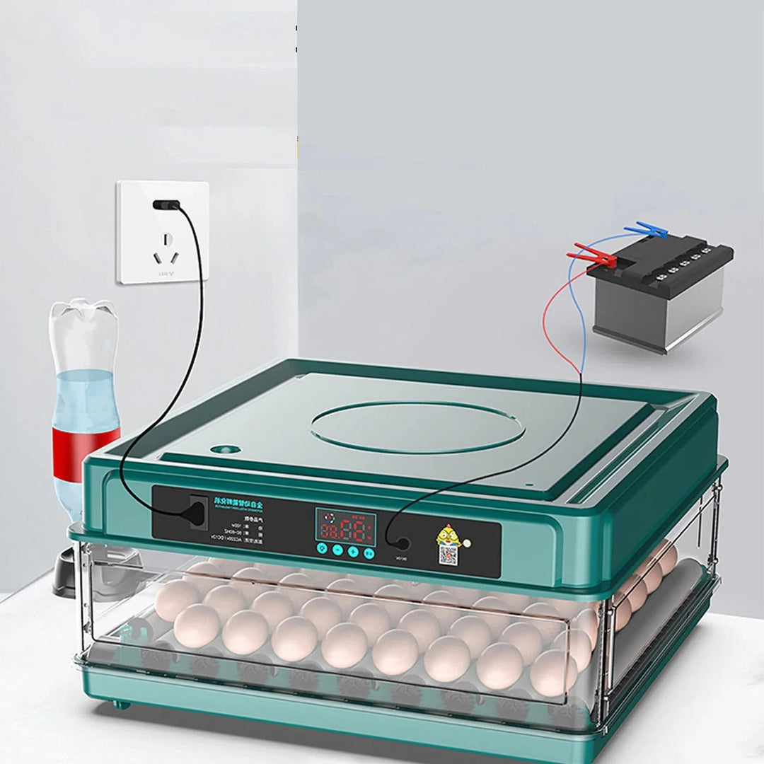 Digital Egg Incubator with Adjustable Tray - EU Plug, Light Tester &amp; Turner for Hatching Chickens, Birds &amp; More