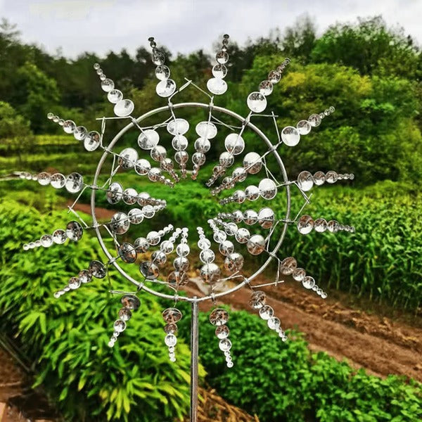 Metal Garden Windmill - Dual Motion Decorative Wind Spinner for Unique Garden Decor &amp; Perfect Gift