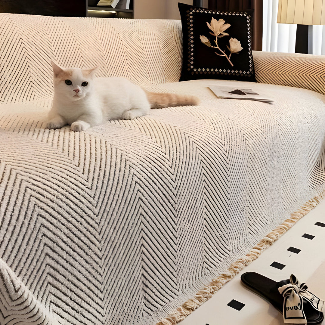 Stripe Herringbone Couch Cover