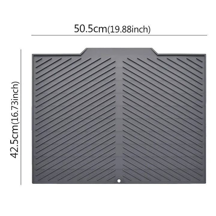 Silicone Dish Drying Mat with Drain Design