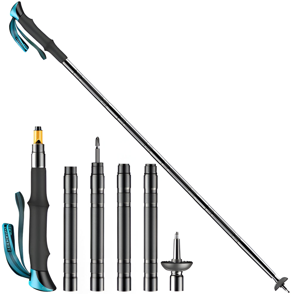 Multi-Functional Tactical Trekking Pole - Survival Hiking Stick with Built-In Tools - Durable &amp; Versatile for Camping and Outdoor Adventures