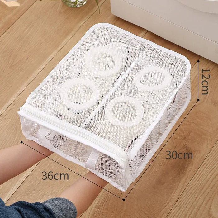Reusable Shoe Laundry Cleaning Bag - Zippered Wash Bag for Washing Machines, Perfect Trainer &amp; Tennis Shoe Cleaner Kit for Dirt-Free Shine
